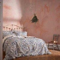 Ew By Edinburgh Weavers Malory Botanical Luxury Cotton Double Duvet Cover Set Navy, Multi