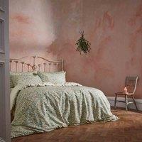 Ew By Edinburgh Weavers Malory Botanical Luxury Cotton Super King Duvet Cover Set Eucalyptus, Multi