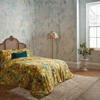 Ew By Edinburgh Weavers Morton Floral Premium Cotton Sateen Double Duvet Cover Set Ochre, Multi