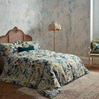 Ew By Edinburgh Weavers Morton Floral Premium Cotton Sateen Double Duvet Cover Set Teal, Multi