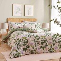 Wylder Passiflora Botanical Double Duvet Cover Set Peach And Vine Green, Multi