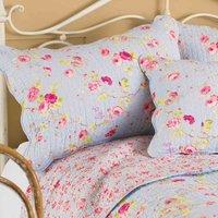 Paoletti Honeypot Lane Floral Pillow Sham Blue, Blue