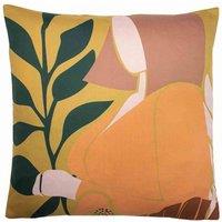 furn. Kai Amur Leopard Jacquard Rectangular Polyester Filled Cushion In Clay 50 X 50Cm, Gold