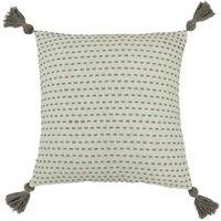 furn. Paoletti Fairvale Floral Tasselled Polyester Filled Cushion In Mocha 55 X 55Cm, Grey