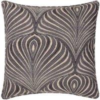 Paoletti Gatsby Jacquard Piped Polyester Filled Cushion In Terracotta 55 X 55Cm, Black