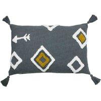 furn. Paoletti Ionia Fish Polyester Filled Cushion In Dark Wood 35 X 50Cm, Multi