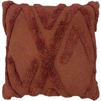furn. Furn. Kantha Tufted Diamond Polyester Filled Cushion In Ginger 50 X 50Cm, Red