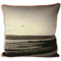 Paoletti Hoem Nola Abstract Piped Polyester Filled Cushion In Oat 43 X 43Cm, Multi