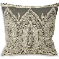 Paoletti Palm Velvet Polyester Filled Cushion In Beige 55 X 55Cm, Grey