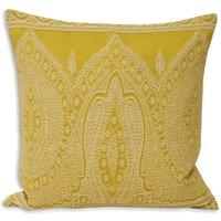Paoletti Palm Velvet Polyester Filled Cushion In Beige 40 X 60Cm, Yellow