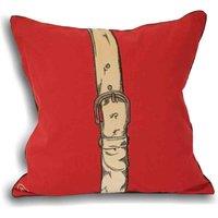 Paoletti Wylder Pomegranate Floral Jacquard Polyester Filled Cushion In Natural 50 X 50Cm, Red