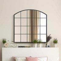MirrorOutlet Arcus Black Framed Arched Window Wall Mirror 39inch X 39inch 100 X 100cm , Black