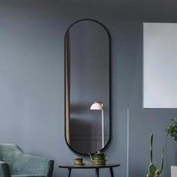 MirrorOutlet Vultus Black Metal Framed Double Arched Full Length Leaner Wall Mirror 71 X 24inch 180cm X 60cm , Black