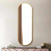 MirrorOutlet Vultus Gold Metal Framed Double Arched Full Length Leaner Wall Mirror 71 X 24inch 180cm X 60cm , Gold