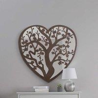 MirrorOutlet Kirkby - Rustic Metal Heart Shaped Decorative Wall Mirror 28inch X 28inch 70cm X 70cm , Brown