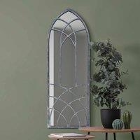 MirrorOutlet Chelsea - Rustic Metal Arched Decorative Wall Or Leaner Mirror 48inch X 18inch 121cm X 45cm , Brown