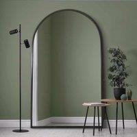 MirrorOutlet Arcus - Extra Large Black Framed Arched Full Length Leaner Wall Mirror 75inch X 47inch 190cm X 120cm , Black