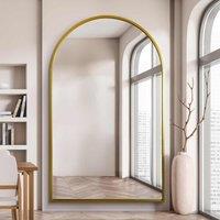 MirrorOutlet Arcus - Extra Large Gold Framed Arched Full Length Leaner Wall Mirror 75inch X 47inch 190cm X 120cm , Gold