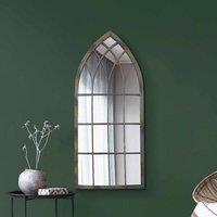 MirrorOutlet Somerley - Rustic Metal Arched Decorative Wall Or Leaner Mirror 46inch X 20inch 115cm X 50cm , Multi