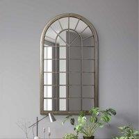 MirrorOutlet Somerley - Country Rustic Framed Arched Leaner Metal Wall Mirror 51inch X 30inch 129cm X 76cm , Cream