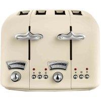 Delonghi 4 Slice Argento Toaster Beige, Brown
