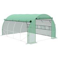 Outsunny 4 x 3 x 2 m Polytunnel Greenhouse Pollytunnel Tent Steel Frame Green, Green