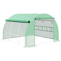 Outsunny 3 x 3 x 2 m Polytunnel Greenhouse Pollytunnel Tent Steel Frame Green, Green