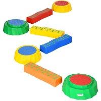 Outsunny Eight-Piece Kids Stepping Stones with Non-Slip Surface & Bottom, for Kids, Multi