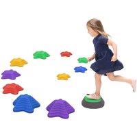 ZONEKIZ Kids Stepping Stones, 11 Pieces Balance River Stones for Obstacle Course, Multi