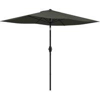 Outsunny 2 x 3(m) Garden Parasol Rectangular Market Umbrella with Crank Dark Grey, Grey