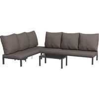 Outsunny 3-PCS PE Rattan Lounge Set, Aluminium Recliner Sofa Bed Set, Grey, Grey
