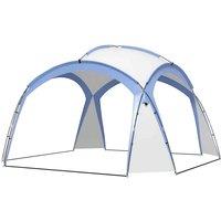 Outsunny Outdoor Gazebo Event Shelter Party Tent for Garden Light Blue, Blue