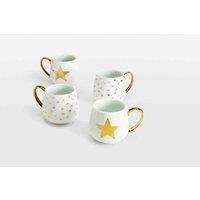 Waterside Set Of 4 Gold Star Hug Mugs, Multi
