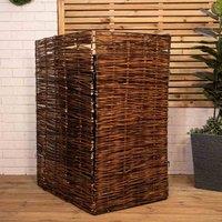 Samuel Alexander 1.16m x 61cm Single Garden Patio Willow Wheelie Bin Screen Hideaway, Brown
