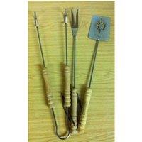 Samuel Alexander Set of 3 45cm Barbecue / BBQ Tools with Wooden Handles