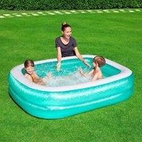 Bestway 450 Litre Rectangular Family Paddling Pool (201 x 150 x 51cm), Blue