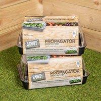 Samuel Alexander 2 x 38cm Unheated Seed Starter Trays Grostart Midi Propagators Indoor Seedling Planters, Black