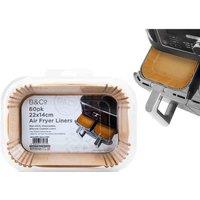 B & Co B & Co 60Pk 22X14Xm Air Fryer Liners Rectangle, Brown