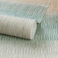 Grandeco Malibu Teal Textile Woven Effect Wallpaper 10m x 53cm, Blue