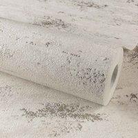 Grandeco On The Rocks Distressed Concrete Stone Textured Wallpaper 10m x 53cm Cream & Gold, Cream