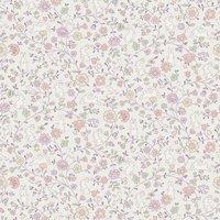 Grandeco Liberty Floral Bunny Trail Nursery Textured Wallpaper 10m x 53cm Lilac, Purple