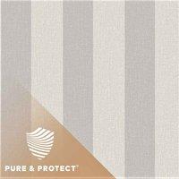 Grandeco Boutique Pure & Protect Stratus Stripe Linen Textured Antibacterial Wallpaper 10m x 53cm Mid Grey, Grey