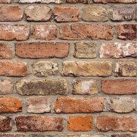 Grandeco Industrial Rustic Red Brick Textured Wallpaper 10m x 53cm Terracotta, Orange