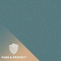 Grandeco Boutique Pure & Protect Cirrus Woven Linen Textured Antibacterial Wallpaper 10m x 53cm Dark Teal, Green