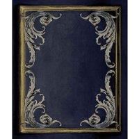 Grandeco Paul Moneypenny Navy Rococo Plaster Panel Wallpaper 10m x 53cm For Grandeco, Blue