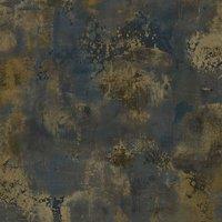 Grandeco Galvanised Metallic Textured Plaster Navy Wallpaper 10m x 53cm, Blue