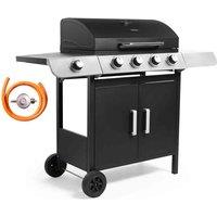 Vonhaus 4+1 Burner Gas BBQ, Black