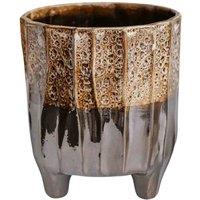 Ivyline Neve Dark 3 Leg Planter H19Cm D17Cm, Brown