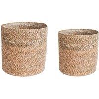 Ivyline Theo Natural Basket Set Of 2, Brown