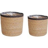 Ivyline Theo Grey Rim Basket Set Of 2, Grey